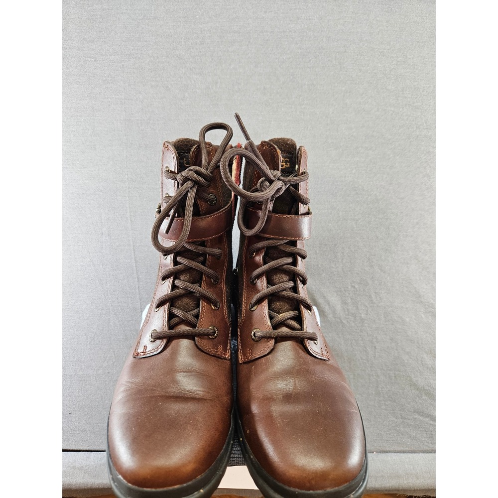 UGG Simmens Waterproof Leather Wool Boots Stout Brown 10 Mens 10